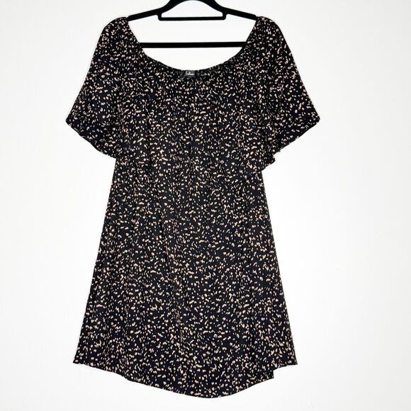 Lulu's Dresses & Skirts - Lulus Adventurous Type Black Dot Off-the-Shoulder Mini Dress Women's Size Medium